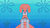 a cartoon of patrick from spongebob crying
