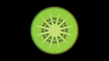 a green and yellow circle with a purple center