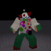 a pixelated image of a clown with a heart on his hat