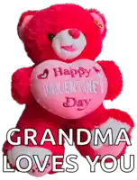 a red teddy bear says happy valentine 's day