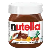 a jar of nutella spread with a knife on a piece of bread