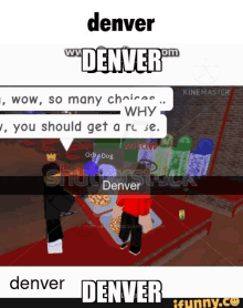 a screenshot of a video game that says denver on it