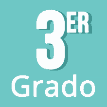 a blue background with the number 3 and the word grado