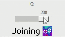 a sign that says joining with a mouse pointer