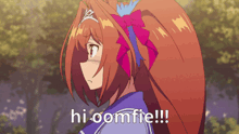 a picture of a girl with the words hi-oomfie written on it