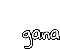 the word gana is written in black and white on a white background