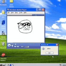 a computer screen with a drawing of a face on it