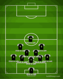 a diagram of a soccer field showing how to edit players