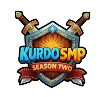 a logo for kurdosmp season two with two crossed swords on a shield