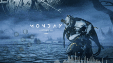 a screenshot of a video game that says monday