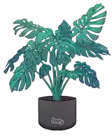 a drawing of a plant in a pot with the word feey on it