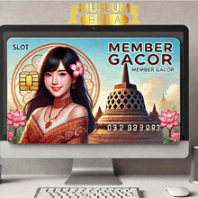 a computer monitor displays a member gacor slot