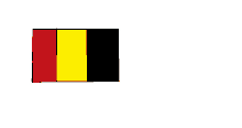 the flag of belgium is red , yellow , and black and is on a white background .