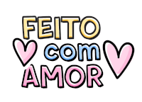 a sign that says feito com amor with two hearts on it