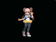 a pixel art of a girl in a yellow skirt