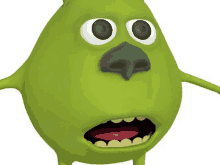 a green cartoon character with a large nose