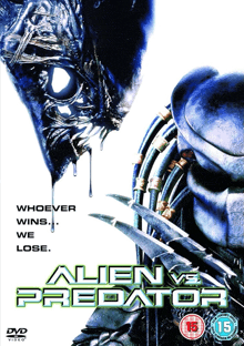 a dvd cover for alien vs predator shows an alien and a predator face to face