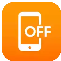 an orange icon with a cellphone and the word off