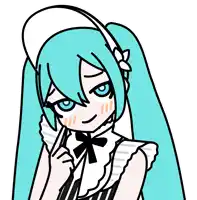 a drawing of a girl with blue hair and headphones