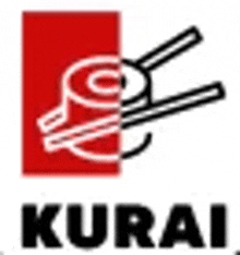 a logo for a company called kurai with a pair of scissors and a cup of coffee .