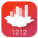 a red app icon with a map and a bar graph and the number 1212