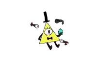 a drawing of bill cipher from gravity falls with a top hat