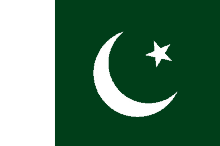 a green flag with a white crescent moon and a star