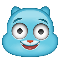 gumball from the amazing world of gumball has a smiley face