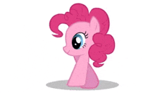 pinkie pie from my little pony standing on a white background