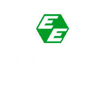 a green hexagon with the letter e inside