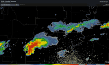 a radarscope screen shows a storm in memphis tennessee at 6:34 pm