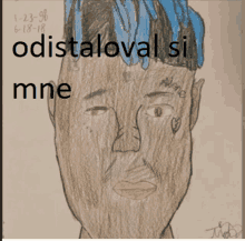 a drawing of a man with the words " odistaloval si mne " on the bottom