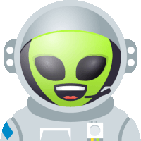 a cartoon drawing of an alien wearing a helmet