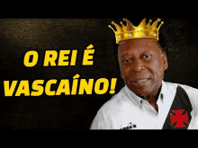 a man with a crown on his head and the words o rei e vascaino behind him