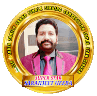 a gold circle with a picture of a man and the words india family grand finale singing competition super star