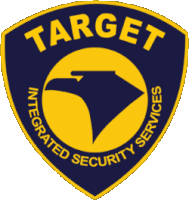 a target integrated security services logo with an eagle in the center