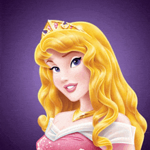 aurora from sleeping beauty wearing a pink dress and tiara