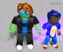 two roblox characters are standing next to each other with the username kgoodlow4 on the bottom