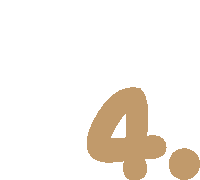 a brown number four with a circle around it on a white background