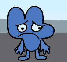 a cartoon character with a sad look on his face and arms and legs