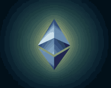 a blue diamond with a yellow line going through it on a dark background