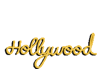 a white background with the word hollywood in gold