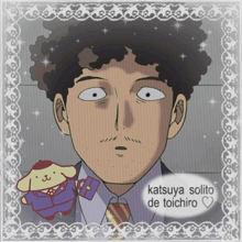 a cartoon drawing of a man with the name katsuya solito de toichiro
