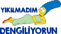 a cartoon of a pregnant woman with the words " yiklmadim dengiliyorun " above her