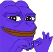 a purple frog is smiling and making an ok sign with his hand .