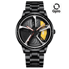 a gyro brand watch with a wheel on it