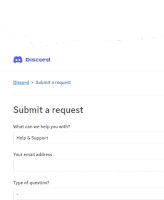 a screenshot of a discord submit a request page