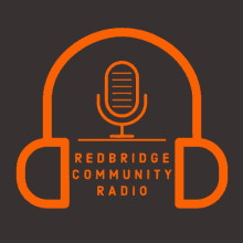 a logo for the redbridge community radio