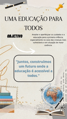 a poster that says uma educacao para todos in portuguese