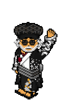 a pixel art drawing of a man with a beard